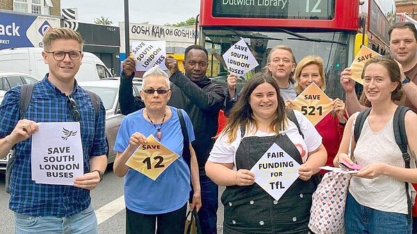 Group of Lib Dems campaigning to save bus route