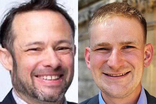 Lib Dem Cllrs Gary Malcolm and Adam Keenan.