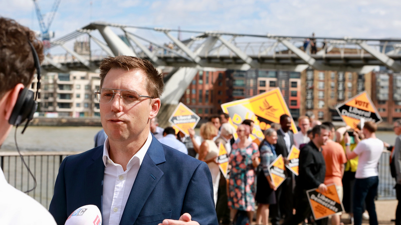 Rob Blackie pictured with Liberal Democrat activists