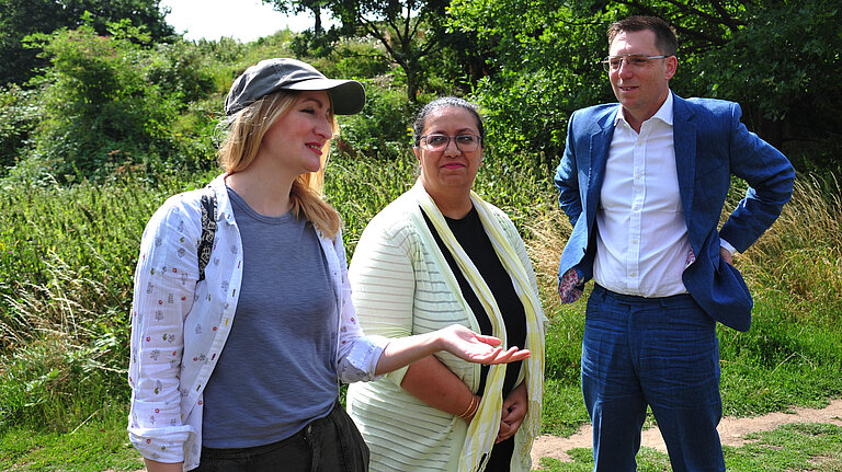 Rob Blackie pictured with Liberal Democrat activists in a park